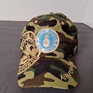 US AIR FORCE Woodland Camo Ball Cap USAF Hat